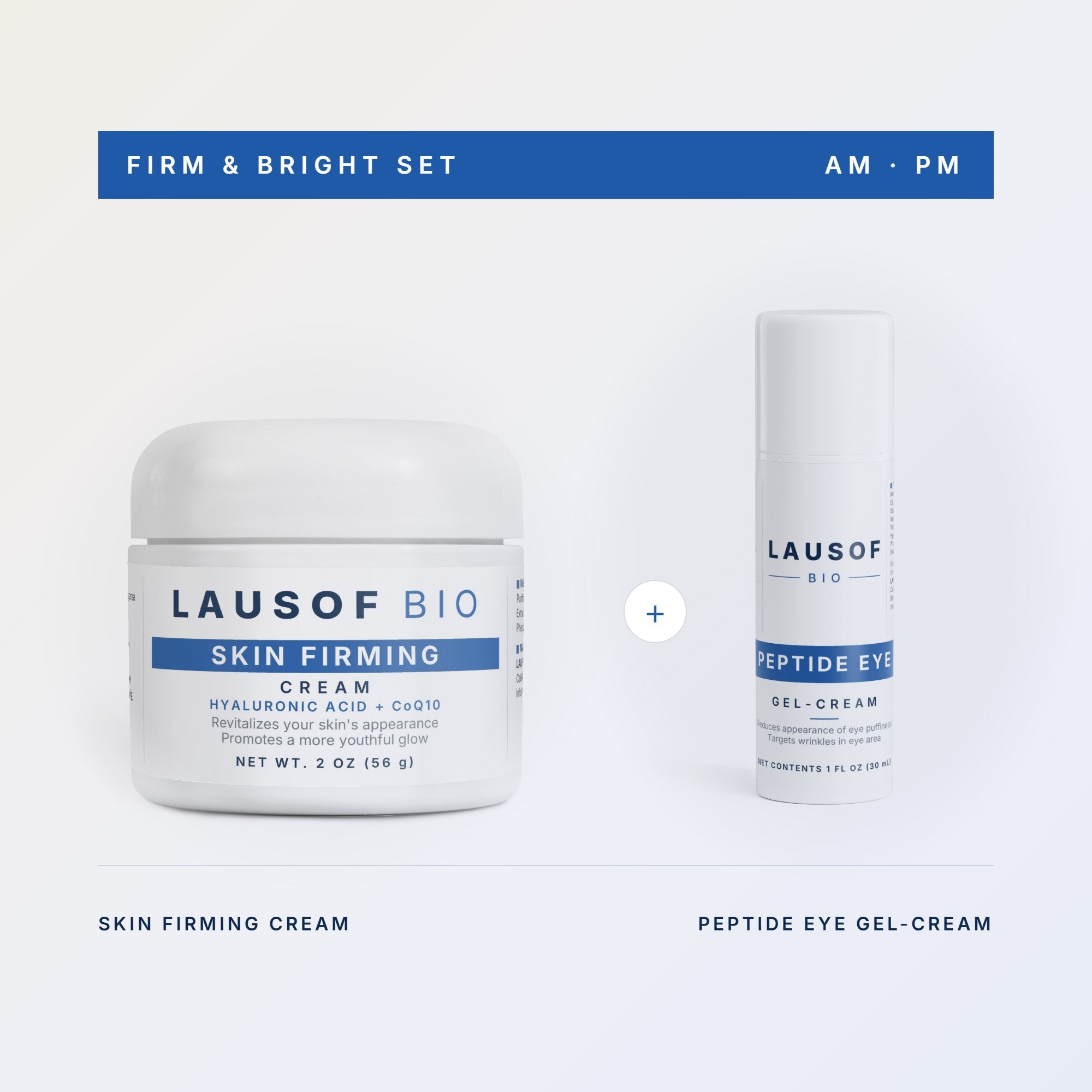 Set Firm & Bright: Skin Firming Cream y Peptide Eye Gel-Cream de LAUSOF BIO